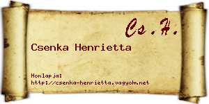 Csenka Henrietta névjegykártya